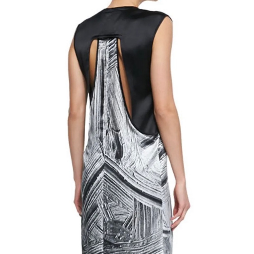 Helmut Lang Printed Silk Cutout Dress Size M RRP $760